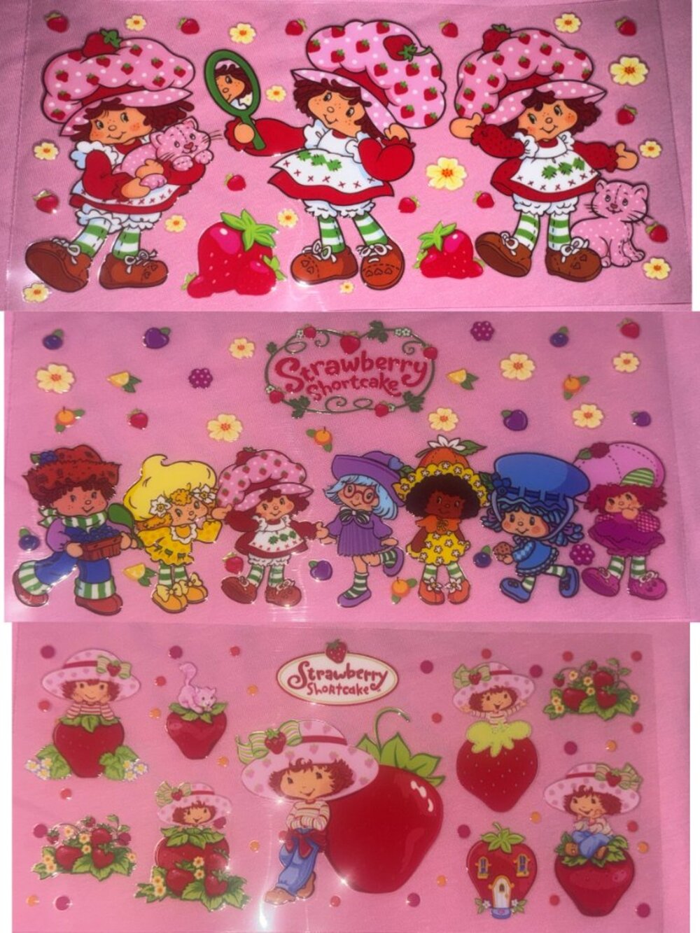 3 Strawberry Shortcake & Friends Cup Wraps UV DTF Assorted Set NEW